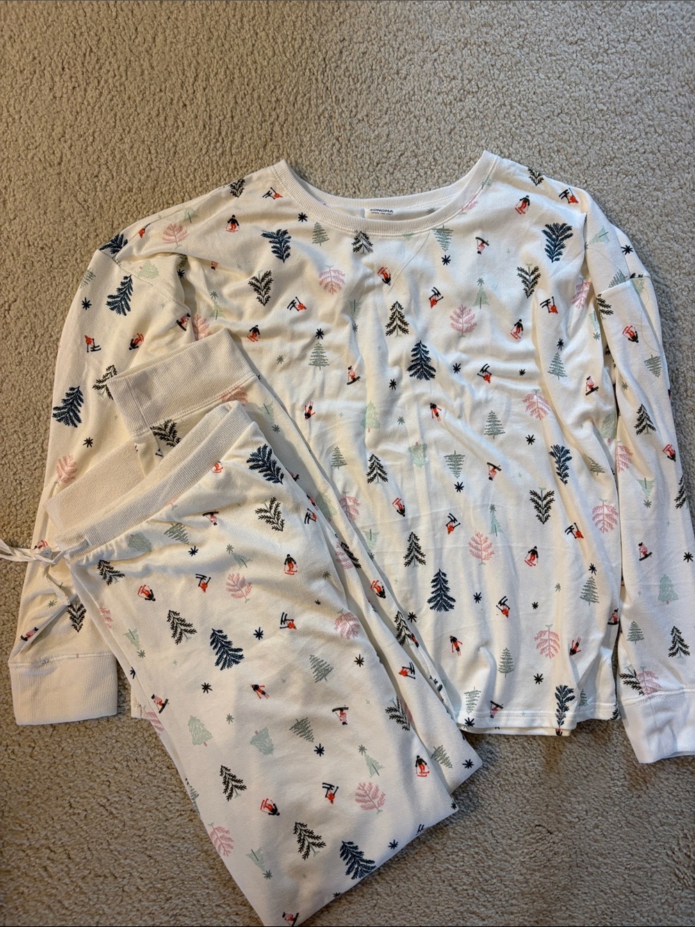 Sonoma Pajama Set Womens XXL White winter NEW NWOT